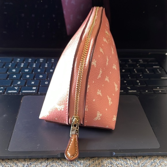 Coach Pink/White Butterfly Dot Print Coated Canvas Cosmetic Case. - Picture 5 of 9